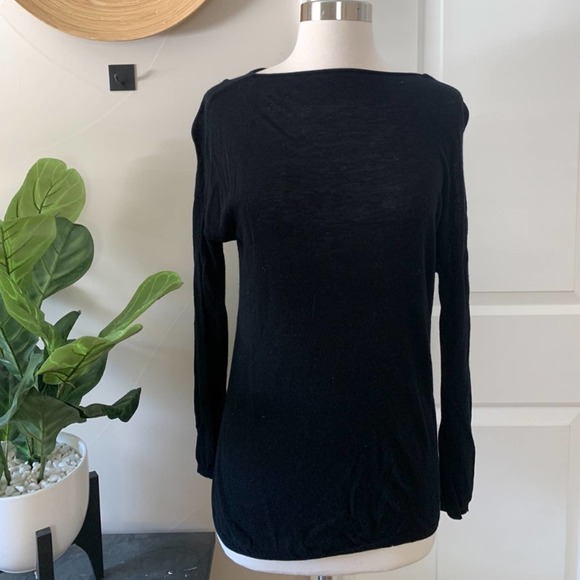 Vince Dolman Sleeve Wool Wide Neck Sweater. S - Picture 3 of 10